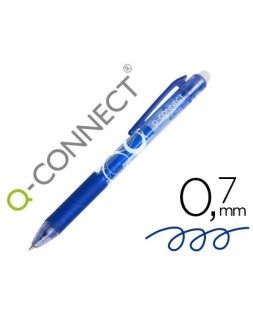 Boligrafo q-connect retractil borrable 0,7 mm color azul