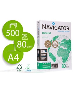 Papel fotocopiadora navigator din a4 80 gramos paquete de 500 hojas